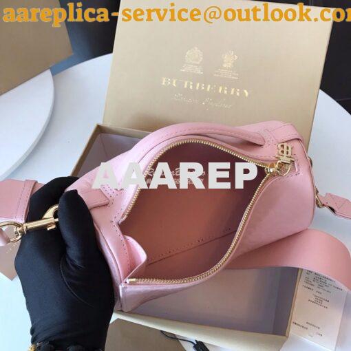 Replica Burberry The Monogram Leather Barrel Bag Rose beige 9