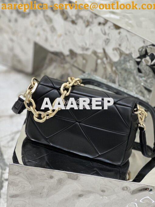 Replica Prada System Nappa Patchwork Shoulder Bag 1BD292 1BD328 Black 22