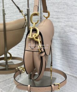 Replica Dior Saddle Bag With Strap Grained Calfskin M0455 Warm Taupe 2