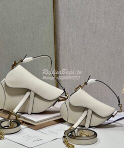 Replica Dior Saddle Bag With Strap Grained Calfskin M0455 Latte