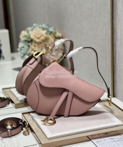 Replica Dior Saddle Bag With Strap Grained Calfskin M0455 Antique Pink 2