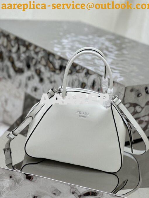 Replica Prada Small Leather Supernova Handbag 1BA366 White