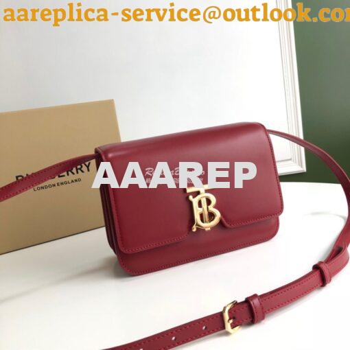 Replica Burberry TB Leather Bag 80103351 Dark Red