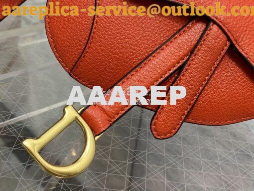 Replica Dior Micro Saddle Bag with Strap Orange Goatskin S5685 4