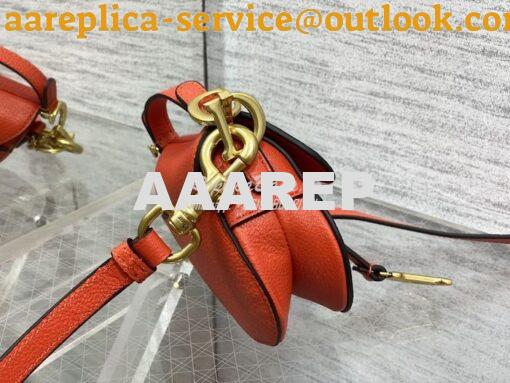Replica Dior Micro Saddle Bag with Strap Orange Goatskin S5685 6