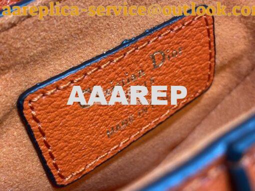 Replica Dior Micro Saddle Bag with Strap Orange Goatskin S5685 9