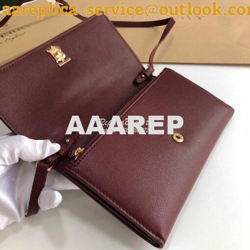Replica Burberry Monogram Motif Leather Wallet with Detachable Strap 8 3