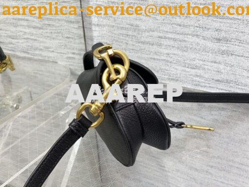 Replica Dior Micro Saddle Bag with Strap Black Goatskin S5685 7