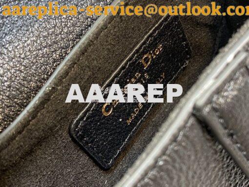 Replica Dior Micro Saddle Bag with Strap Black Goatskin S5685 10