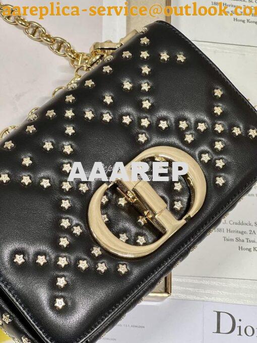 Replica Dior Small Caro Bag Black Gold Lucky Star Cannage Lambskin M92 4