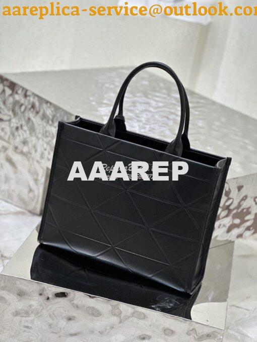 Replica Prada Large Leather Symbole Bag With Topstitching 1BA377 Black 12