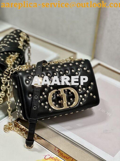 Replica Dior Small Caro Bag Black Gold Lucky Star Cannage Lambskin M92 5