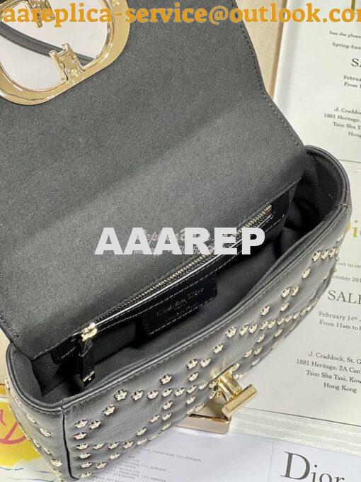 Replica Dior Small Caro Bag Black Gold Lucky Star Cannage Lambskin M92 7