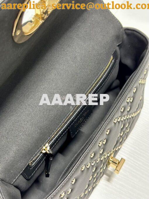 Replica Dior Medium Large Caro Bag Black Gold Lucky Star Cannage Lambs 6