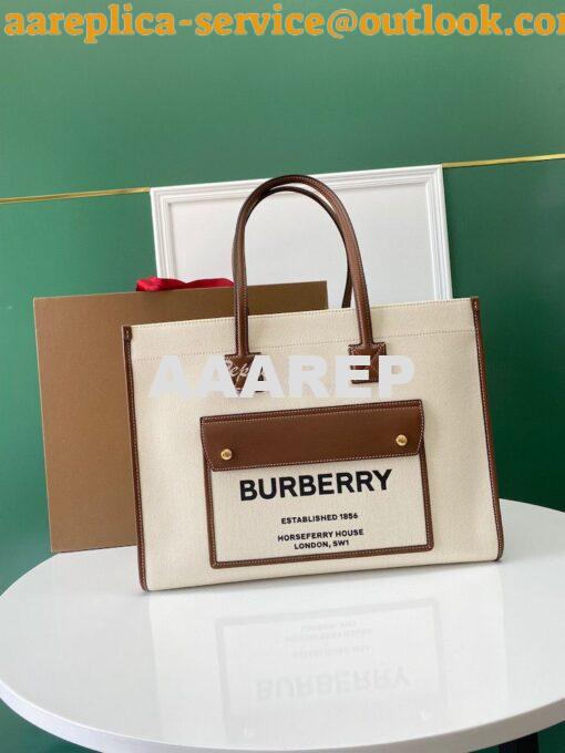 Replica Burberry Small Medium Two-tone Canvas and Leather Freya Tote 8 2