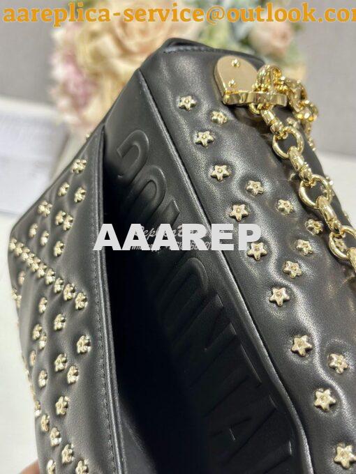 Replica Dior Medium Large Caro Bag Black Gold Lucky Star Cannage Lambs 9