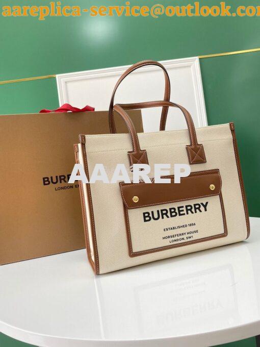 Replica Burberry Small Medium Two-tone Canvas and Leather Freya Tote 8 8