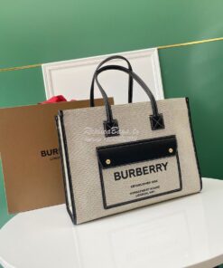 Replica Burberry Small Medium Two-tone Canvas and Leather Freya Tote 8 2