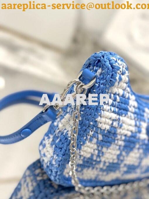 Replica Prada Re-Edition Crochet Mini-bag Raffia 1BC204 Light Blue 5