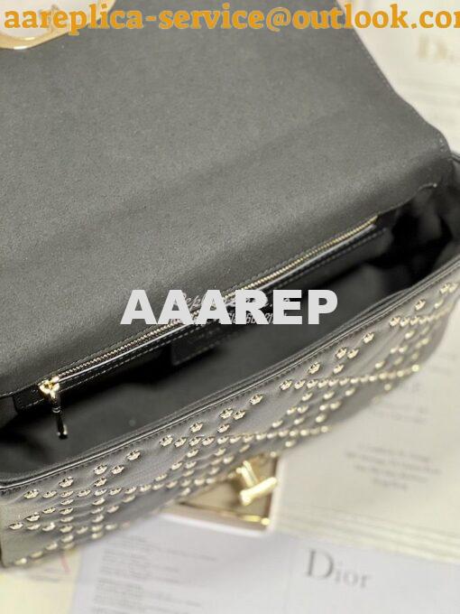 Replica Dior Medium Large Caro Bag Black Gold Lucky Star Cannage Lambs 15