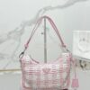 Replica Prada Re-Edition Crochet Mini-bag Raffia 1BC204 Alabaster Pink