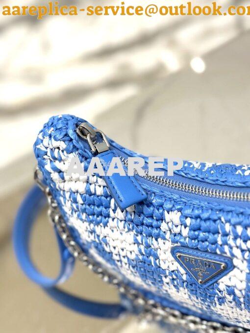 Replica Prada Re-Edition Crochet Mini-bag Raffia 1BC204 Light Blue 7