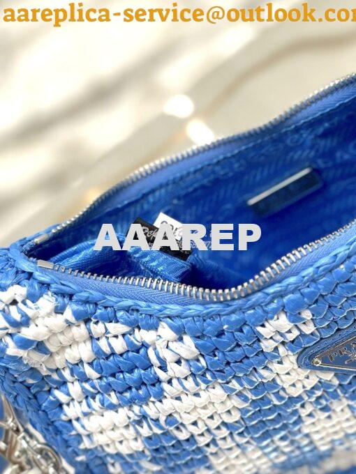 Replica Prada Re-Edition Crochet Mini-bag Raffia 1BC204 Light Blue 10