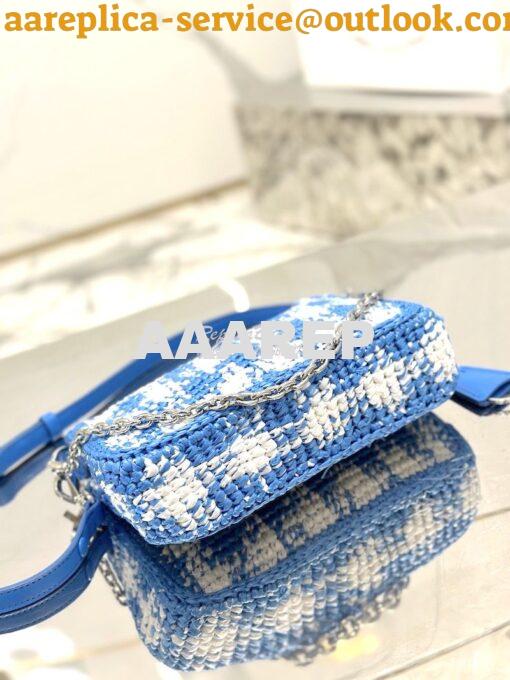 Replica Prada Re-Edition Crochet Mini-bag Raffia 1BC204 Light Blue 12