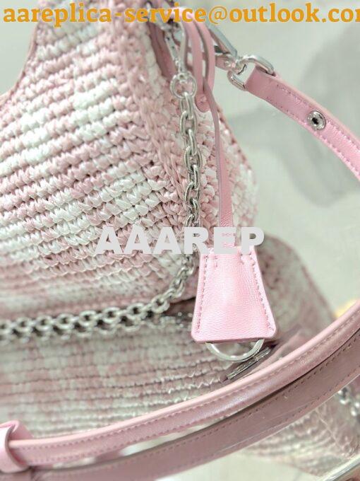 Replica Prada Re-Edition Crochet Mini-bag Raffia 1BC204 Alabaster Pink 9