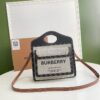 Replica Burberry Mini Two-tone Canvas and Leather Pocket Bag 80146151
