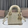 Replica Dior Micro Lady Dior Bag Latte Cannage Lambskin with Resin Pea 11