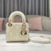 Replica Dior Micro Lady Dior Bag Latte Cannage Lambskin with Resin Pea
