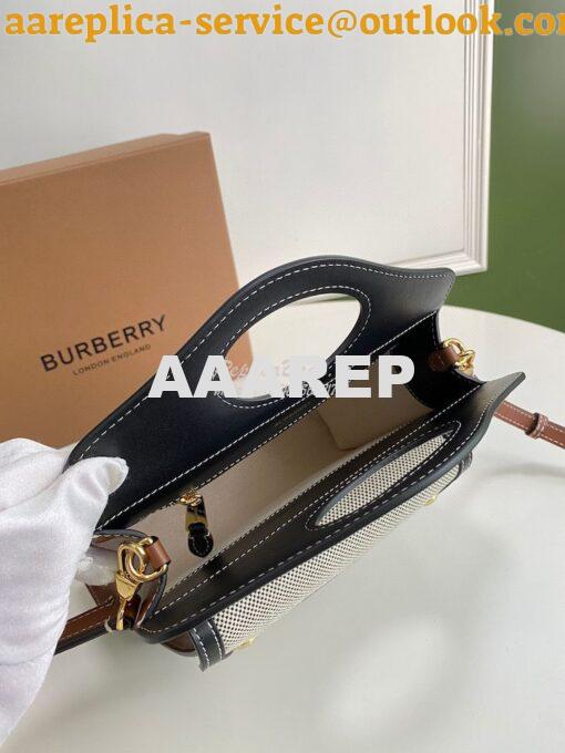 Replica Burberry Mini Two-tone Canvas and Leather Pocket Bag 80146151 8
