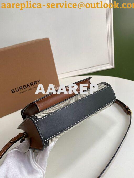 Replica Burberry Mini Two-tone Canvas and Leather Pocket Bag 80146151 10
