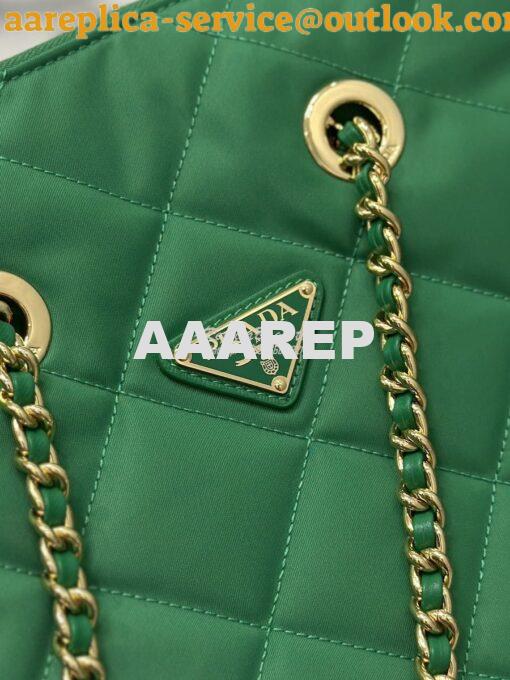 Replica Prada Re-Edition 1995 Chaîne Re-Nylon tote bag 1BG468 Green 7
