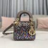 Replica Dior Micro Lady Dior Bag Latte Cannage Lambskin with Resin Pea 10