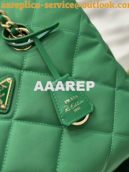 Replica Prada Re-Edition 1995 Chaîne Re-Nylon tote bag 1BG468 Green 8