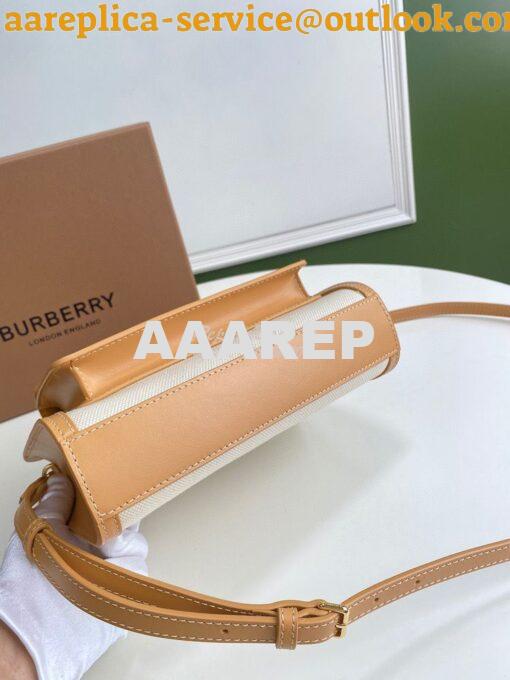 Replica Burberry Mini Two-tone Canvas and Leather Pocket Bag 80146151 11