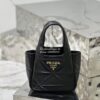 Replica Prada Small Nappa-leather Tote Bag with Topstitching 1BG451 Bl