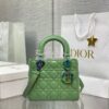Replica Dior Small Lady Dior Bright Pink Cannage Lambskin Bag with Iri 11