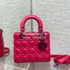 Replica Dior Small Lady Dior Bright Pink Cannage Lambskin Bag with Iri