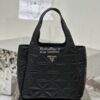 Replica Prada Small Nappa-leather Tote Bag with Topstitching 1BG451 Bl 12
