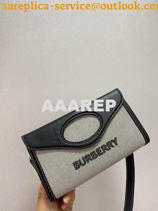 Replica Burberry Canvas and Leather Foldover Pocket Bag 80395061 5