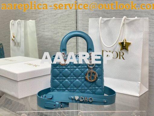 Replica Dior My ABCdior Lady Dior Bag M0538 Azure Blue Cannage Lambski