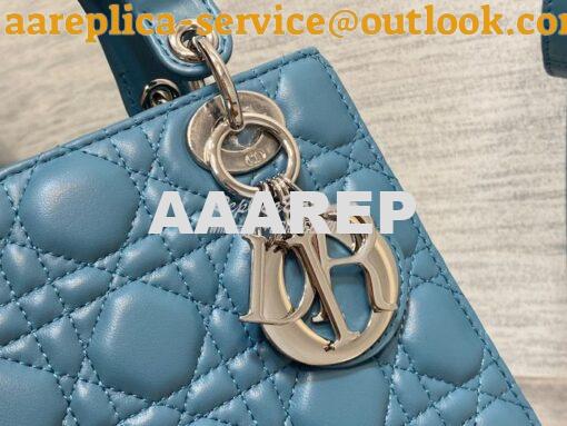 Replica Dior My ABCdior Lady Dior Bag M0538 Azure Blue Cannage Lambski 5