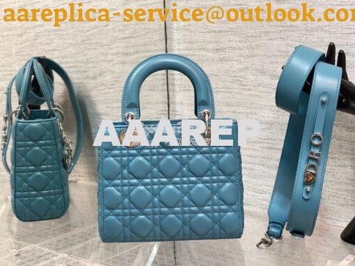 Replica Dior My ABCdior Lady Dior Bag M0538 Azure Blue Cannage Lambski 6