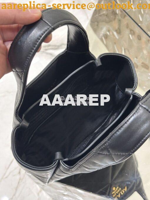 Replica Prada Small Nappa-leather Tote Bag with Topstitching 1BG451 Bl 10