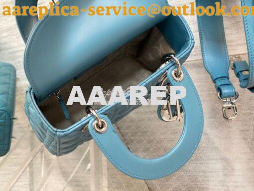 Replica Dior My ABCdior Lady Dior Bag M0538 Azure Blue Cannage Lambski 9