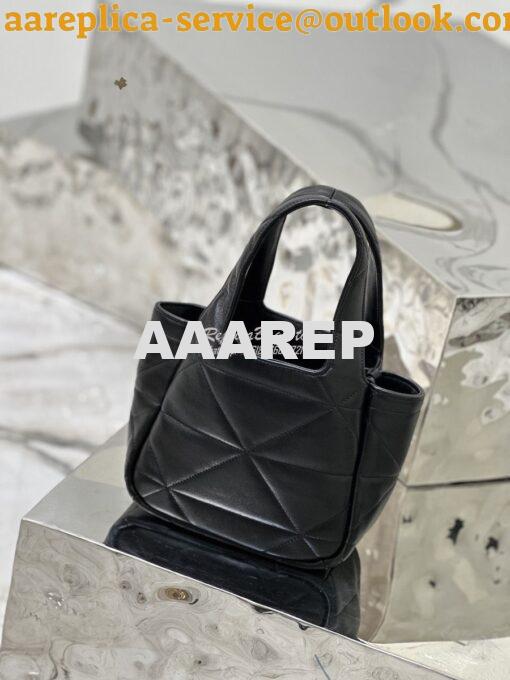 Replica Prada Small Nappa-leather Tote Bag with Topstitching 1BG451 Bl 11