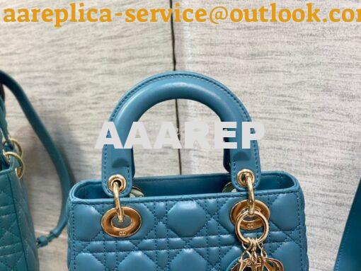 Replica Dior My ABCdior Lady Dior Bag M0538 Azure Blue Cannage Lambski 14